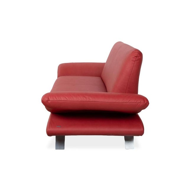 Vegan Leather Three-Seater Red Manual Function Rossini Sofa from Koinor For Sale - Image 13 of 14
