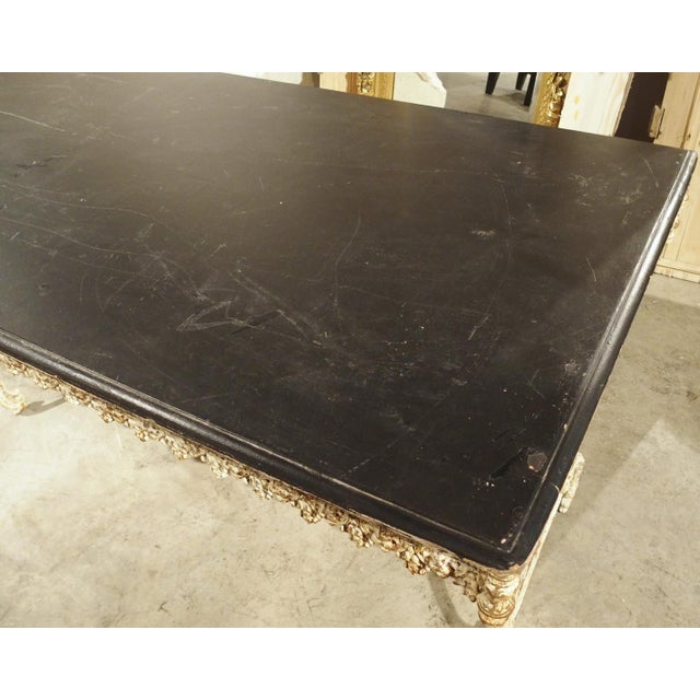 French A Long, Painted Antique Cast Iron Table From Aix-en-Provence, France Circa 1890 For Sale - Image 3 of 18
