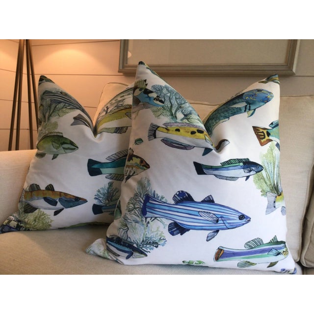 Not Yet Made - Made To Order Manuel Canovas “Fidji” Tropical Fish Indoor/Outdoor Down-Filled Pillows- a Pair For Sale - Image 5 of 8