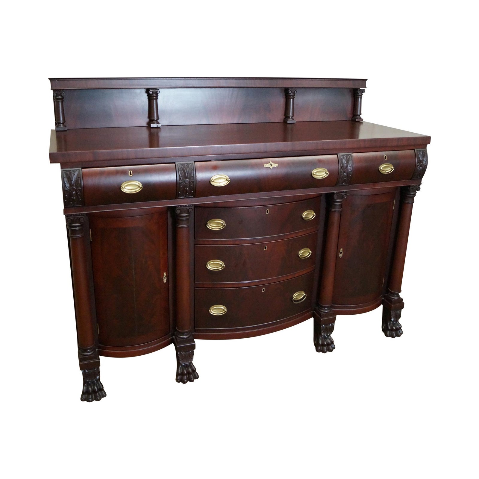 Antique Flame Mahogany Empire Style Claw Foot Sideboard Chairish