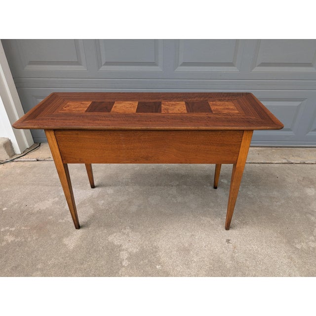 1960s Mid-Century Modern Lane Walnut and Burl Console Table For Sale - Image 5 of 6