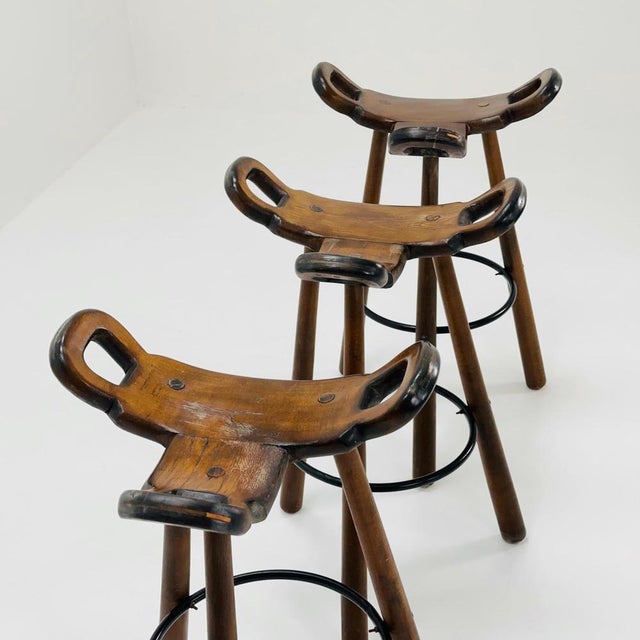 Wood Mid-Century Brutalist Bar Stool, 1960s For Sale - Image 7 of 11