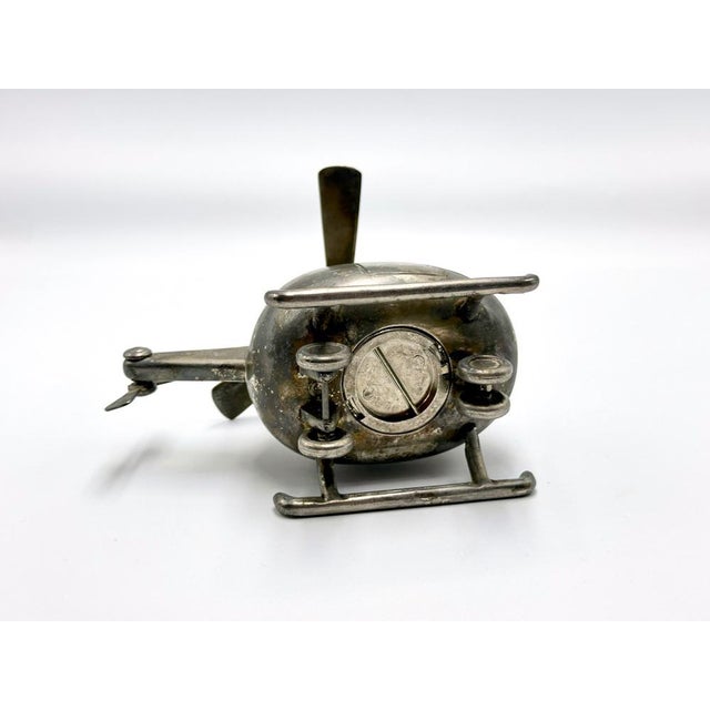 Vintage Silver-Plated Helicopter Piggy Bank, 1960s For Sale - Image 6 of 9
