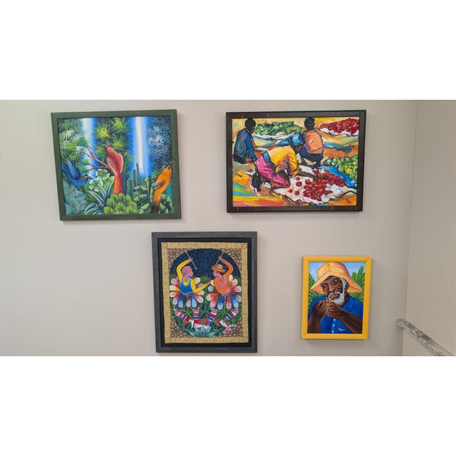 This vibrant 2002 original painting is by the acclaimed Haitian artist Lafortune Felix. Born in 1933, Felix was a former...