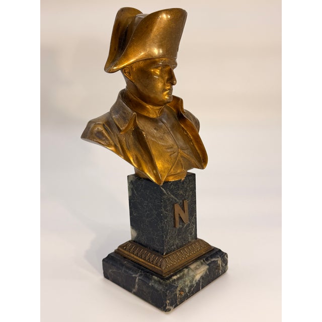 Stone French Bronze Bust of Napoleon I on Marble Base For Sale - Image 7 of 9