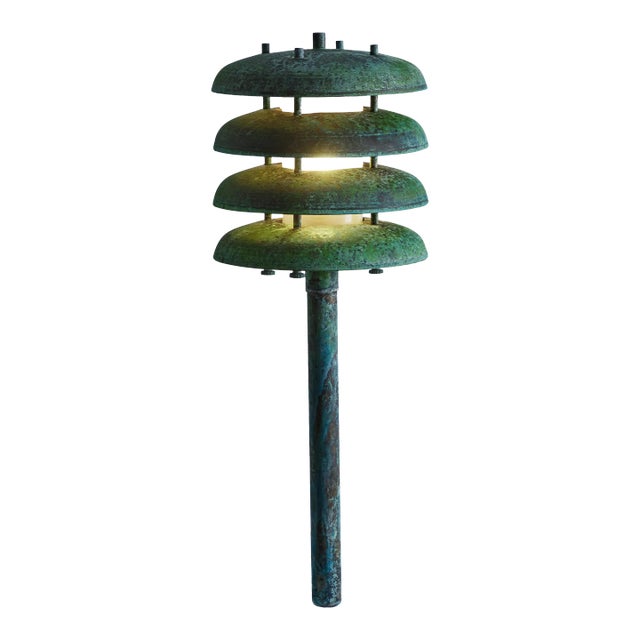 'Gibson' Verdigris Patinated Outdoor Bollard Light by Gary Gibson For Sale