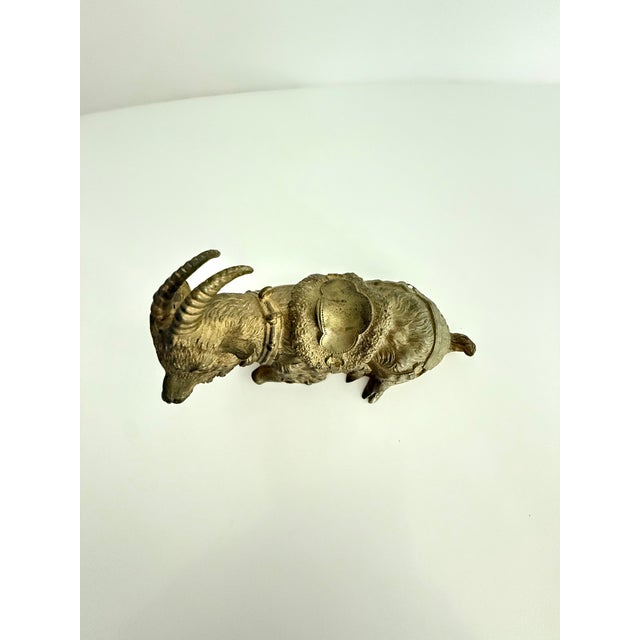 1930s Bronze Goat Inkwell For Sale - Image 4 of 10