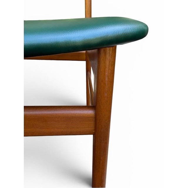 Pair of Mid-Century Modern Danish Teak Chairs by Sax – Rich Green Upholstery For Sale - Image 9 of 11