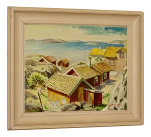 Helge Lindahl, Bohuslan, 1960s, Oil on Canvas, Framed