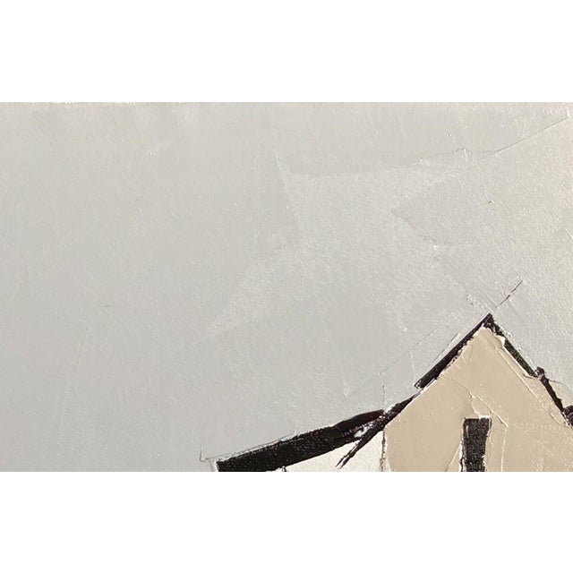 Village Alley II by Sandra Pratt | Oil on Canvas Abstract depiction of a village alley with houses. For Sale - Image 4 of 5