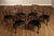 High Quality American Made Set of Six Carved Mahogany Dining Chairs with Ball and Claw Feet and Black Leather Upholstered...