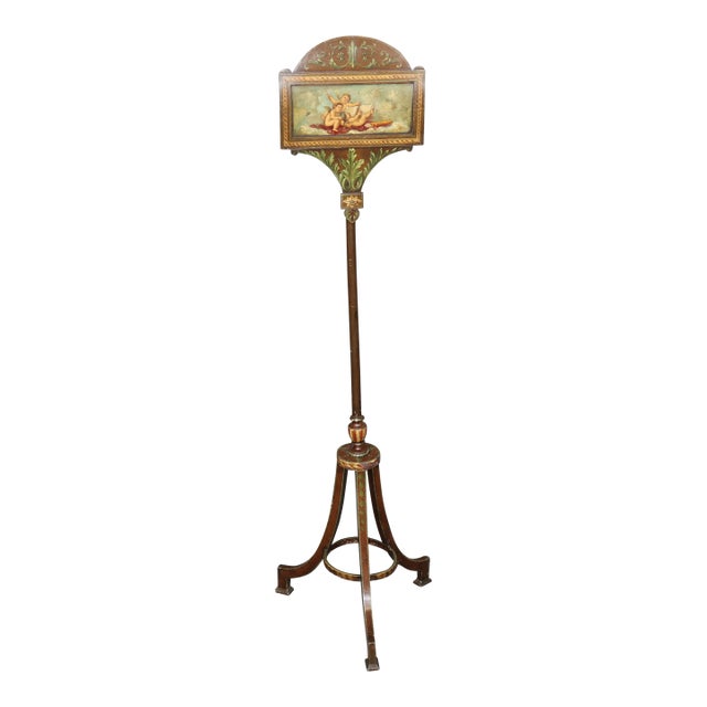Antique Adams Style Metal Fire Screen For Sale