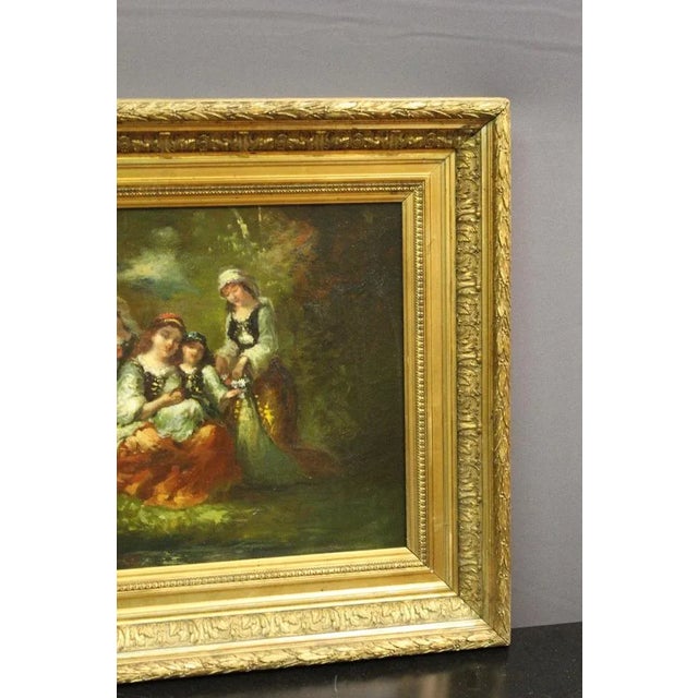 Frédéric Borgella, Young Girls Celebrating Spring, Late 1800s, Oil on Canvas For Sale - Image 5 of 12