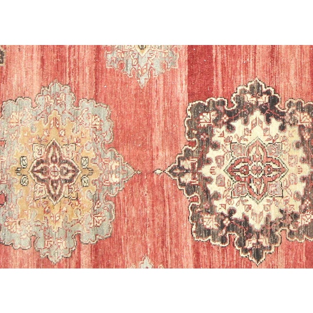 1960s Turkish Oushak Rug. Handwoven with wool on wool foundation in the Oushak region of Western Turkey. The Anatolian...