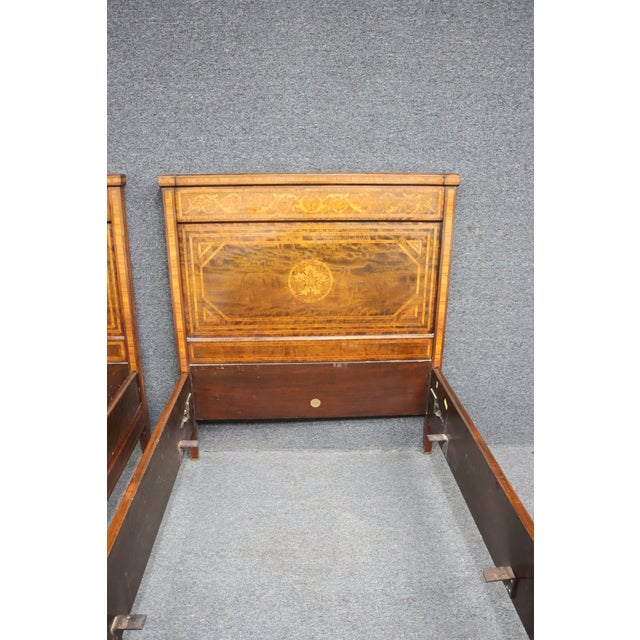Aimone Mahogany & Satinwood Single Bed/Pair For Sale - Image 11 of 11