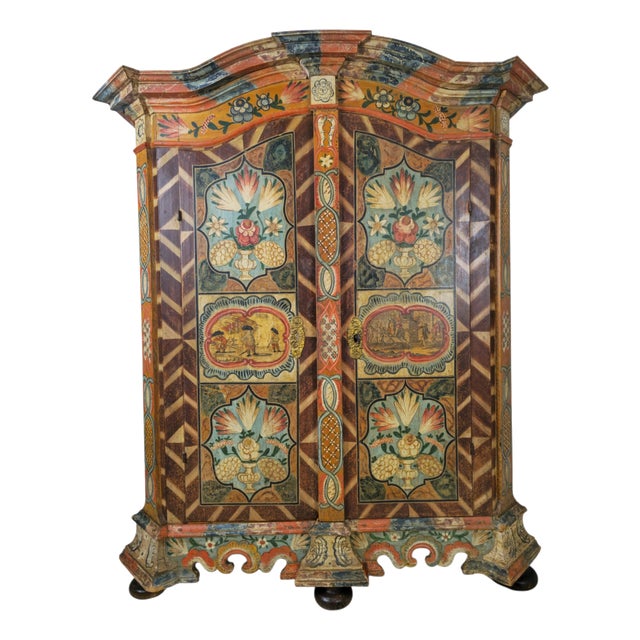 18th Century Florianer Painted Folk Cupboard, Upper Austria For Sale