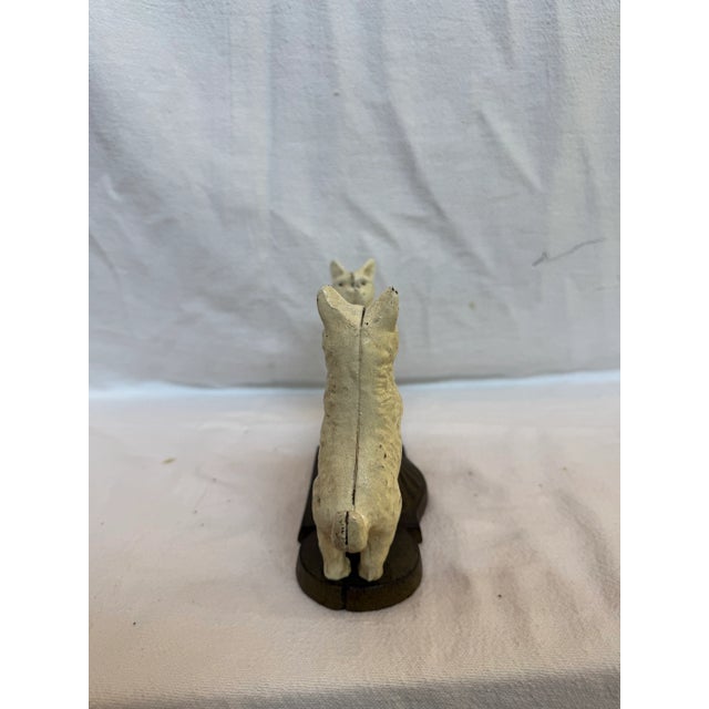 Cast Iron, white Scottie Dog Business card holder