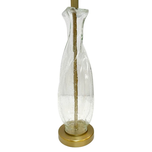 2000 - 2009 Pair of Vintage Clear Bubble Glass Table Lamps For Sale - Image 5 of 10