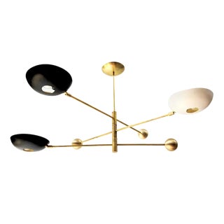 Compact Orbitale Brass Chandelier by Silvio Piattelli For Sale