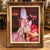 French 1990s Romantic Woman at the Mirror Wall Art – Elegant Feminine Portrait With Ornate Gold Leaf Wood Frame For Sale - Image 3 of 3