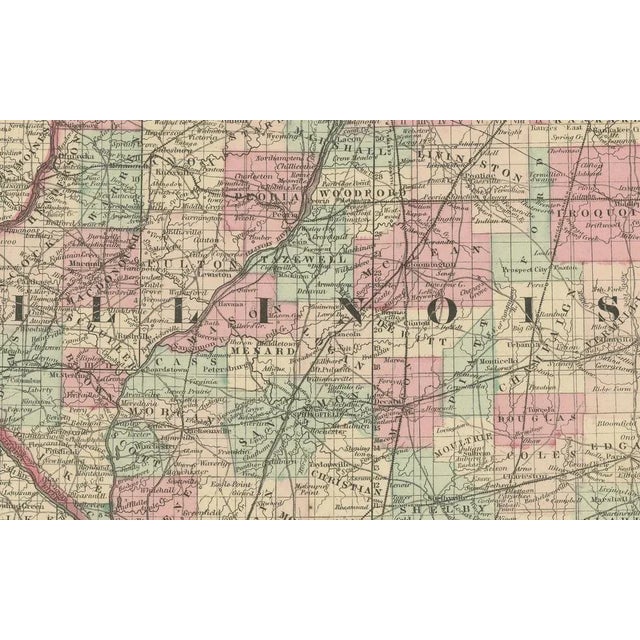 Johnsons Illinois Map, 1864 For Sale - Image 3 of 10