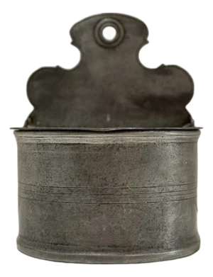 Antique 19th Century Pewter Wall-Mounted Salt Box – Early Kitchen Storage