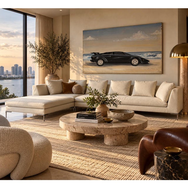 Elegant B&B Italia Charles corner sectional sofa designed by renowned Italian designer Antonio Citterio. Made in Italy in...