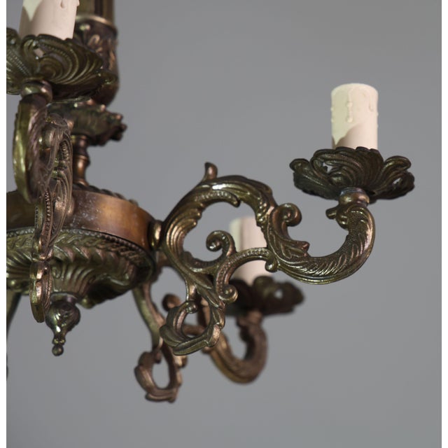 Vintage Brass Chandelier, 1960s For Sale - Image 9 of 14