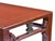 Wood Distressed Reddish Brown Trapezoidal Geometric Lattice Panel Console Table For Sale - Image 7 of 13