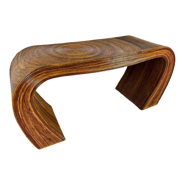 Pencil Reed Console Table in the Style of Gabriella Crespi For Sale