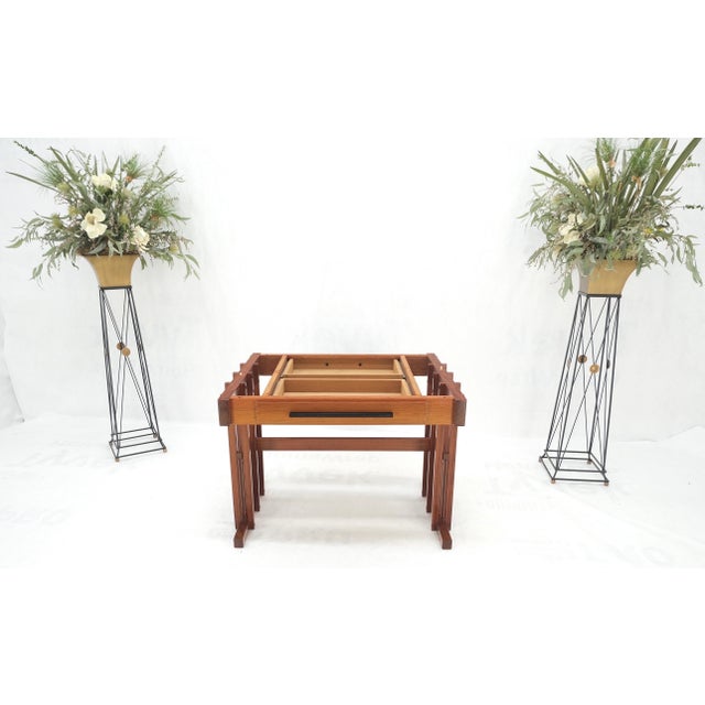 Arts and Crafts Style Solid Teak Partner's Desk, Architectural Studio Made For Sale - Image 9 of 18