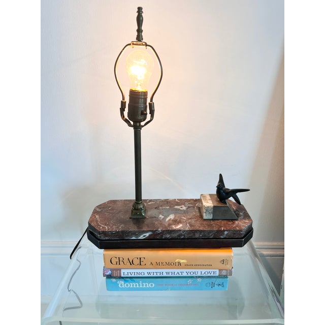 1920s Art Deco Table Lamp With Silk Embellished Fringe Shade For Sale - Image 15 of 18