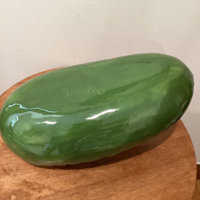 Mid 20th Century Ceramic Glazed Watermelon Basket Artist Signed For Sale - Image 10 of 12