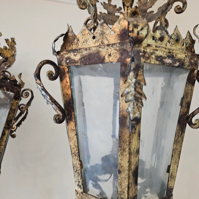 Antique Italian Venetian Pole Wall Lamps - a Pair For Sale - Image 9 of 12