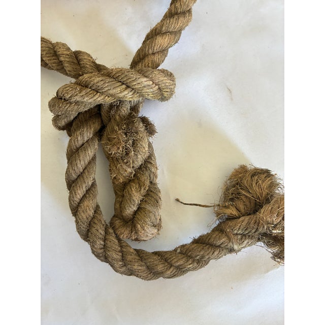 Nautical Vintage Nautical Wood & Cast Metal Pulley Block With Rope – Maritime Industrial Décor For Sale - Image 3 of 12