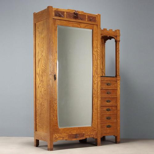 Liberty Wardrobe in Oak with Mirror For Sale - Image 12 of 12