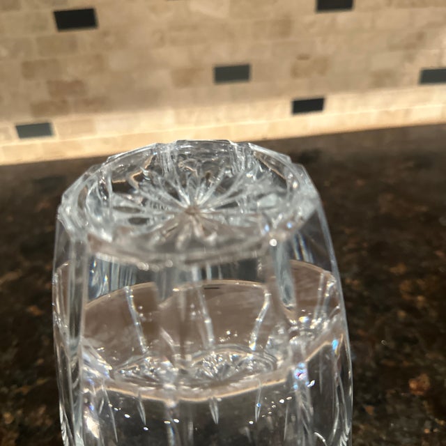 Transparent Modern Style French Contemporary Design Hand Cut Crystal Vase For Sale - Image 8 of 8