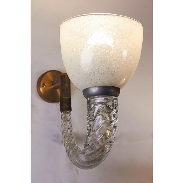 Brass and Glass Wall Lamps from Ercole Barovier, 1940s, Set of 2 For Sale - Image 13 of 18