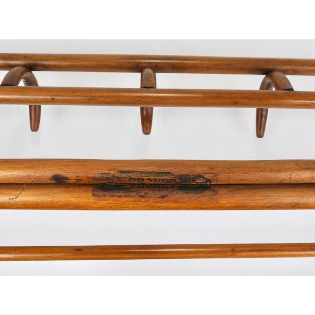 Brown Art Nouveau Secessionist Bentwood Wall Coat Rack from Thonet, Austria, 1900s For Sale - Image 8 of 18