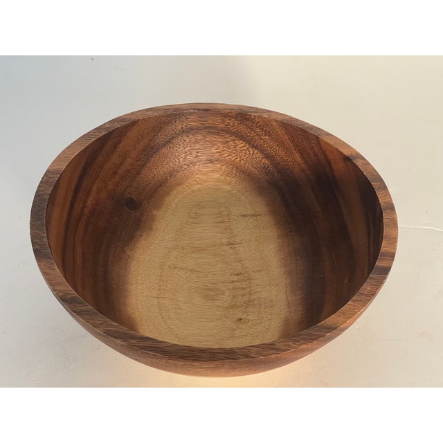 Vintage turned walnut wood decorative bowl.