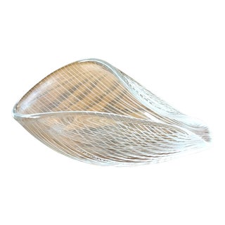 Vintage 1955 Tapio Wirkkala Signed Glass Bowl, Strie Etched Design For Sale