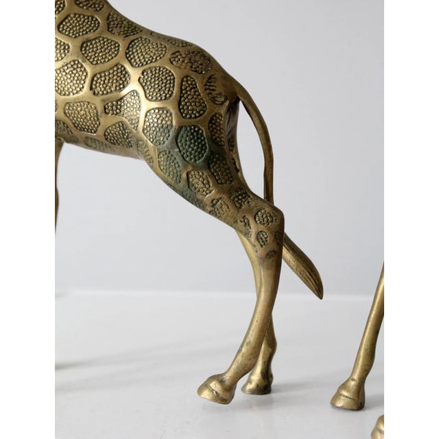 Mid Century Brass Giraffes Pair For Sale - Image 9 of 13