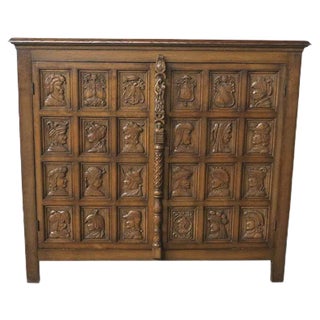 Vintage Carved Buffet, 1950s For Sale