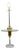 Mid 20th Century Mid Century Modern Space Age Atomic Era Chrome Brass Glass Side Table Floor Lamp For Sale