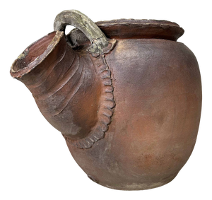 Very Large Taishō Period Earthenware Pouring Pitcher Garden Ornament, Shigaraki, Japan, 1920s