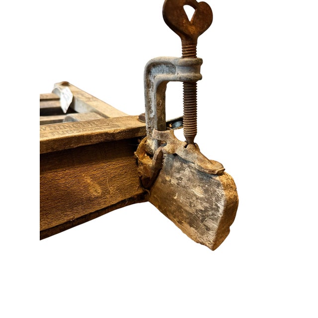 Late 19th Century Original Anchor Lovell Manufacturing Co. Manual Crank Laundry Clothes Wringer For Sale - Image 9 of 14