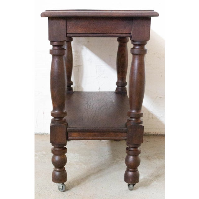 Mid-Century French Console or Wheeled Hallway Table For Sale - Image 6 of 11