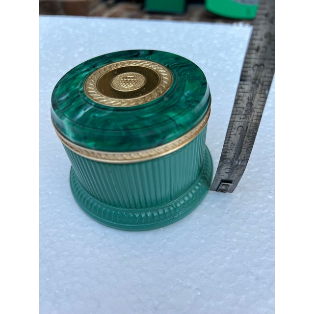 Mid-Century Modern Vintage Faux Malachite Box For Sale - Image 3 of 5