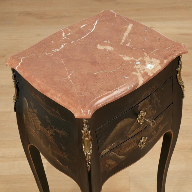 Antique French Louis XV Style Marble Top Chinoiserie Stand For Sale - Image 10 of 18