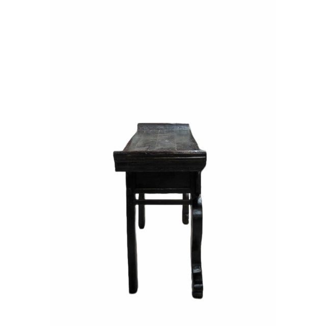 Mid 19th Century Antique Chinese Black Lacquer Altar Console Table For Sale - Image 5 of 13